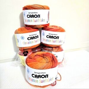 Caron Cinnamon Cake Yarn Heatwave Burnt Orange Acrylic Knit Crochet